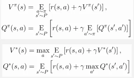 Bellman equation of four value function