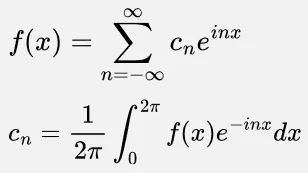 Formula for complex Fourier series involving imaginary terms
