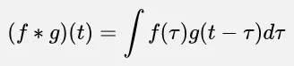 Convolution formula with function of time involving integral