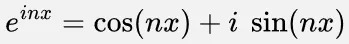 Euler formula connecting exponential function with sine and cosine terms