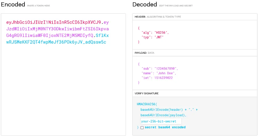 JWT example token