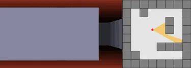 Ray casting creates an illusion of depth in a 2D wall