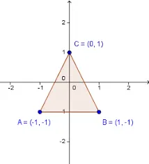 A triangle with 3 point vertex