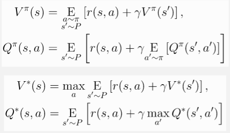 Bellman equation of four value function