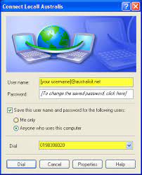 Dial-up connection on Windows XP