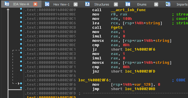 Disassembling a code