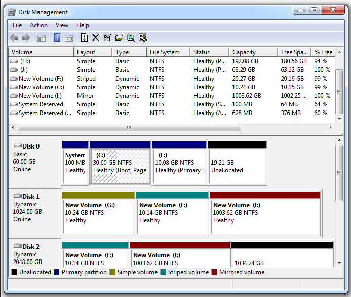 Disk partition in Windows