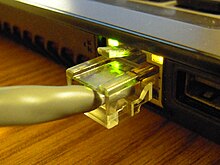 Twisted pair ethernet connected to laptop port