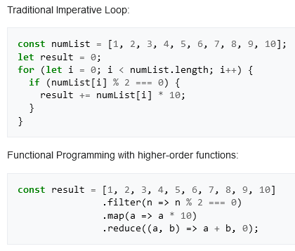 Comparison of imperative and functional programming approach