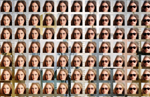 Interpolation of face sunglasses