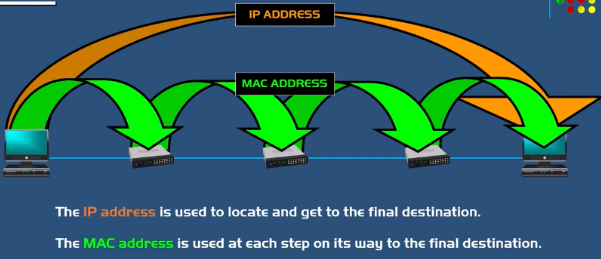 MAC address facilitate communication between local network while IP communicate directly to the destination