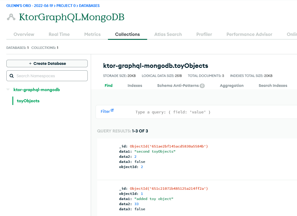 Browsing collections in MongoDB