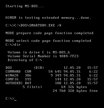 MS-DOS command prompt