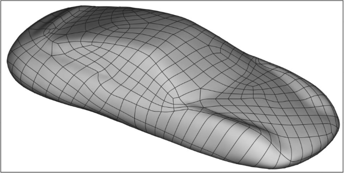 A car is modeled using NURBS mesh