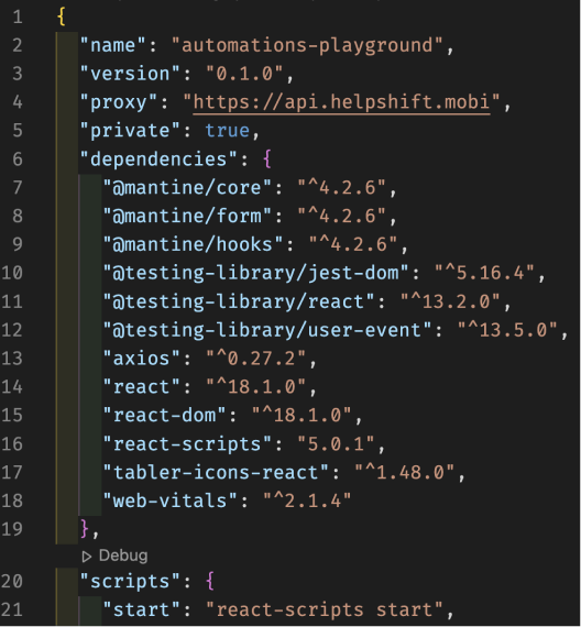 Package lock json that shows the dependencies and their version