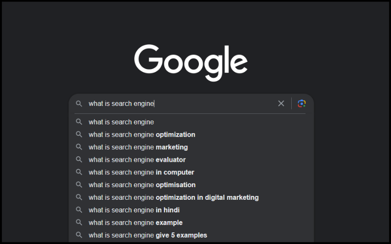 Google as search engine example