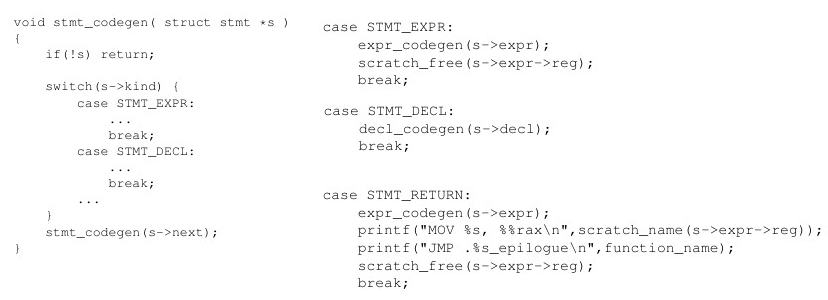 Statements generator code