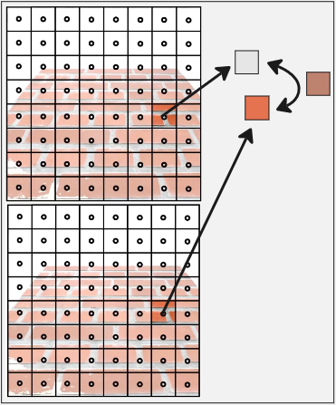 Two brick texture, one is sampled in the divider and another is sampled in the orange area